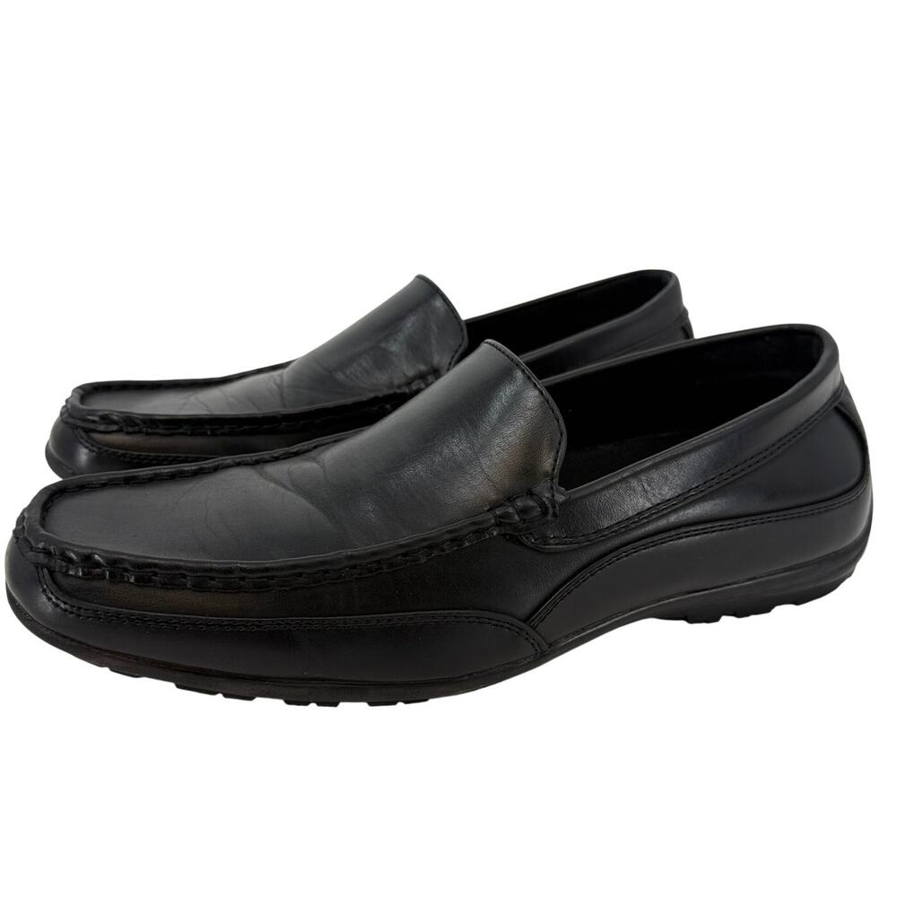 Deer Stags Drive Men's 8.5 M Black Slip On Loafers Moc Toe Dress Casual Shoes
